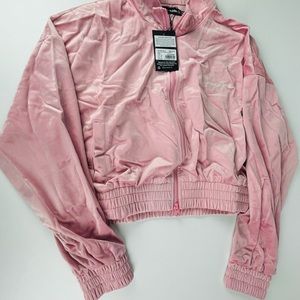 SIXMG VELOUR ZIP FRONT CROP JACKET
PINK